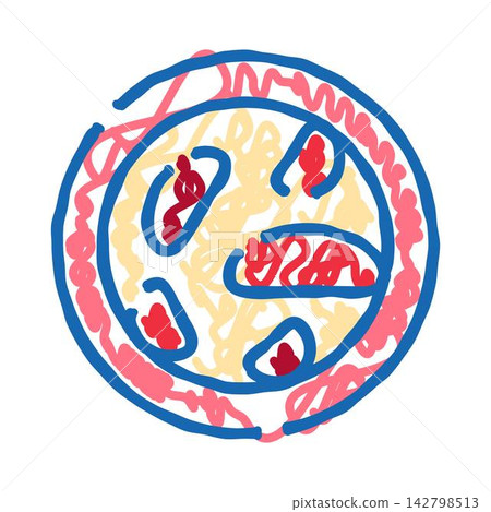 Abstract microbiology cell structure doodle drawing Abstract microbiology cell structure doodle drawing 142798513