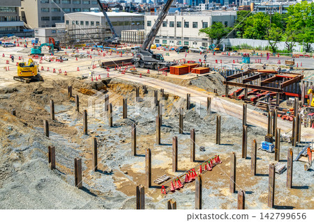 【東京】建築工地基礎工程 【東京】建築工地基礎工程 142799656