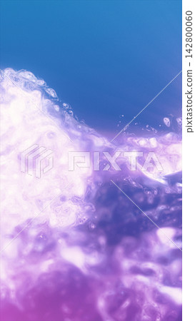 Purple translucent fluid cloud on a blue background, forming an abstract glowing plasma wave with soft ethereal motion. Purple translucent fluid cloud on a blue background, forming an abstract glowing plasma wave with soft ethereal motion. 142800060