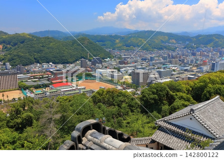 【愛媛郡】從松山城內看到的松山市及城鎮景觀（現存12座天守閣） 142800122