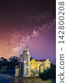 Milky Way over a castle in Cascais, Portugal. Condes de Castro Guimaraes Museum 142800208