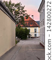 Quiet Historic European Street at Pink Sunset 142800272