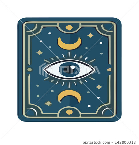 Stylish vector illustration of the third eye symbol, perfect for spirituality, chakra healing, astrology, or mystic decor. 142800318