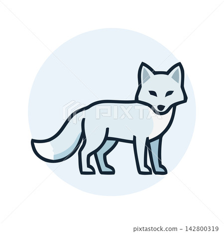 Adorable white fox doodle illustration for design projects, modern and playful graphic asset. Adorable white fox doodle illustration for design projects, modern and playful graphic asset. 142800319