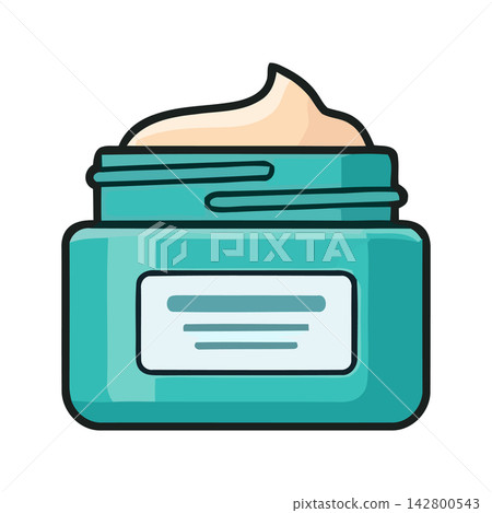 Isolated illustration of an empty cosmetic cream jar, perfect for beauty or wellness product labeling design. Isolated illustration of an empty cosmetic cream jar, perfect for beauty or wellness product labeling design. 142800543