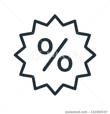 Clean line art representing percentage, ideal for marketing discounts, statistics, finance reports, or academic concepts. Clean line art representing percentage, ideal for marketing discounts, statistics, finance reports, or academic concepts. 142800547