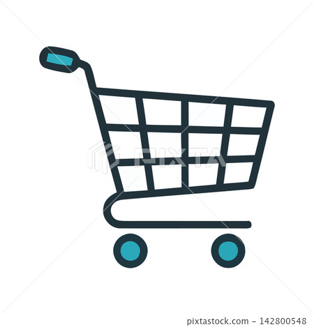 Minimalist vector icon representing an online shopping cart, perfect for e-commerce web design. Minimalist vector icon representing an online shopping cart, perfect for e-commerce web design. 142800548