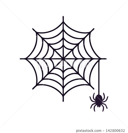 Elegant and simple line art drawing of a spider web, perfect for occult or Halloween themes. Elegant and simple line art drawing of a spider web, perfect for occult or Halloween themes. 142800632