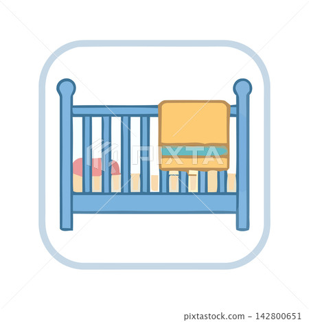 Sweet vector art of an empty baby cot, perfect for maternity blogs, parenting magazines, or modern nursery design projects. Sweet vector art of an empty baby cot, perfect for maternity blogs, parenting magazines, or modern nursery design projects. 142800651