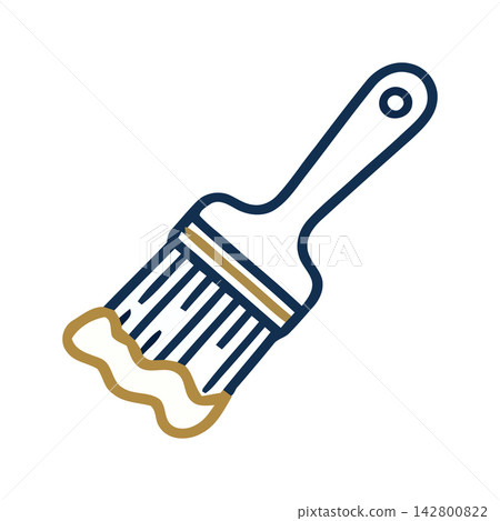 Minimalist line art drawing of paint brush stroke, representing artistic creativity and painting. Minimalist line art drawing of paint brush stroke, representing artistic creativity and painting. 142800822
