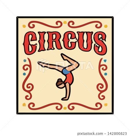 A stylish and retro-inspired vector illustration perfect for circus, carnival, or entertainment themed projects. A stylish and retro-inspired vector illustration perfect for circus, carnival, or entertainment themed projects. 142800823
