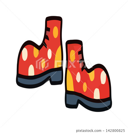 A stylized, cheerful illustration featuring brightly colored loafers on white background. A stylized, cheerful illustration featuring brightly colored loafers on white background. 142800825