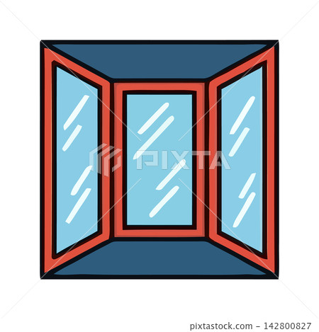 Simple isometric drawing of a corner cube box, perfect for geometric design elements and abstract concepts. Simple isometric drawing of a corner cube box, perfect for geometric design elements and abstract concepts. 142800827