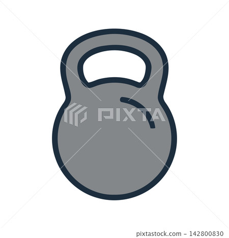 Simple, isolated vector illustration of a dumbbell icon suitable for fitness apps and gym design. 142800830