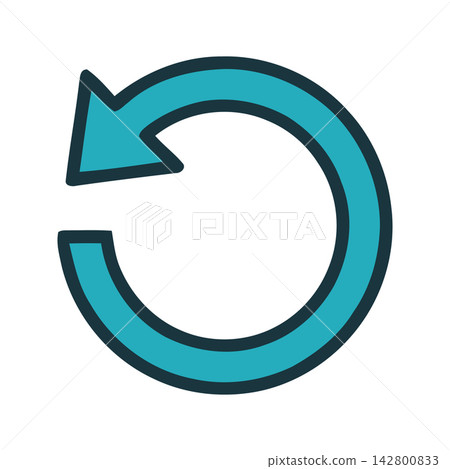 Minimalist vector icon illustrating circular refresh action, perfect for web interfaces and digital design. Minimalist vector icon illustrating circular refresh action, perfect for web interfaces and digital design. 142800833