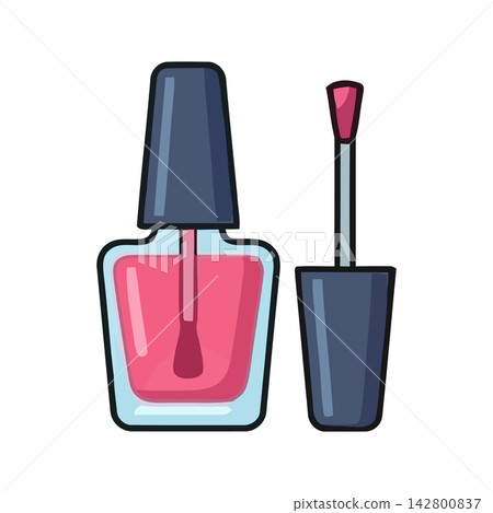 Set of stylish cosmetic bottles and containers representing nail polish, mascara, and general beauty products. Set of stylish cosmetic bottles and containers representing nail polish, mascara, and general beauty products. 142800837