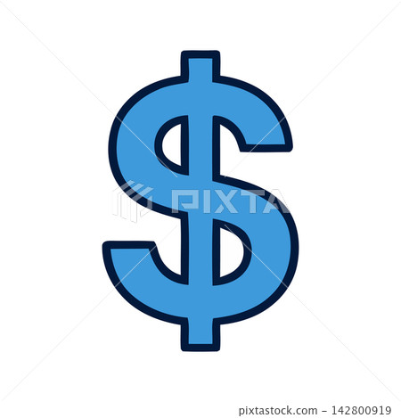 Simple, modern illustration of a financial dollar sign icon perfect for banking, investment, or commerce related designs. Simple, modern illustration of a financial dollar sign icon perfect for banking, investment, or commerce related designs. 142800919