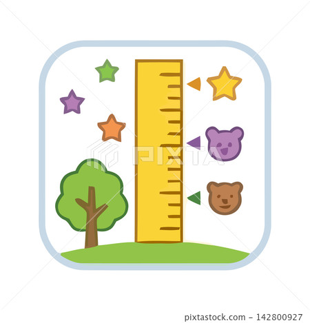Vector illustration of a colorful ruler and measuring scale perfect for educational design or crafting projects. Vector illustration of a colorful ruler and measuring scale perfect for educational design or crafting projects. 142800927