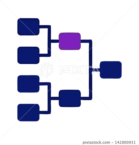 Minimalist vector graphic illustration of a connected process or data structure. Minimalist vector graphic illustration of a connected process or data structure. 142800931