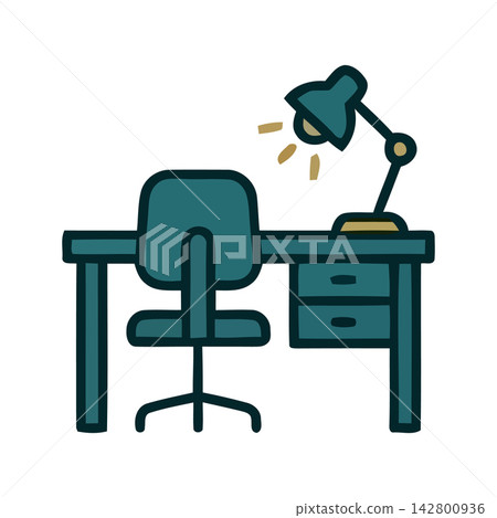 Simple, hand-drawn vector illustration of an office or dining chair. 142800936