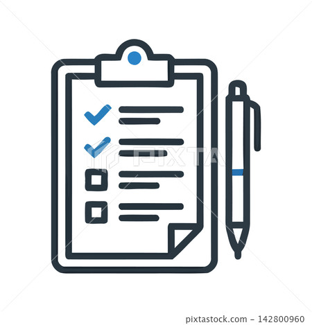 Minimalist vector icon representing task completion, checklist management, and organized planning. Minimalist vector icon representing task completion, checklist management, and organized planning. 142800960