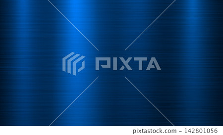 Blue metal technology background with abstract polished, brushed texture, chrome, silver, steel, aluminum for design concepts, wallpapers, presentations, posters, prints and web. Vector illustration. 142801056