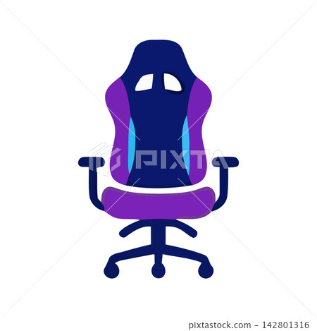 Minimalist corporate seating icon in purple tones. Perfect for business presentations, websites, or modern interior design assets. 142801316