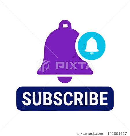 Clean, vibrant purple call-to-action icon featuring a bell notification symbol with 'Subscribe' text. Clean, vibrant purple call-to-action icon featuring a bell notification symbol with 'Subscribe' text. 142801317