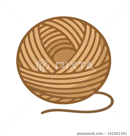 A stylized illustration of a natural yarn ball, perfect for knitting, weaving, or craft projects. A stylized illustration of a natural yarn ball, perfect for knitting, weaving, or craft projects. 142801381