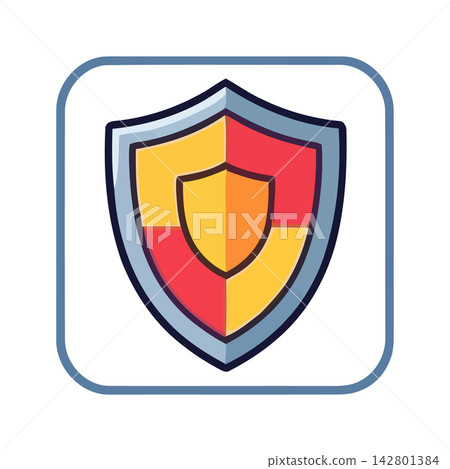 Modern abstract badge icon symbolizing security, trust, and collaboration in a clean, versatile graphic design style. Modern abstract badge icon symbolizing security, trust, and collaboration in a clean, versatile graphic design style. 142801384