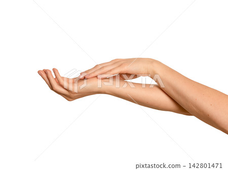 female hand touch care female hand touch care 142801471
