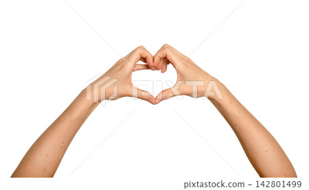 heart shape finger heart shape finger 142801499