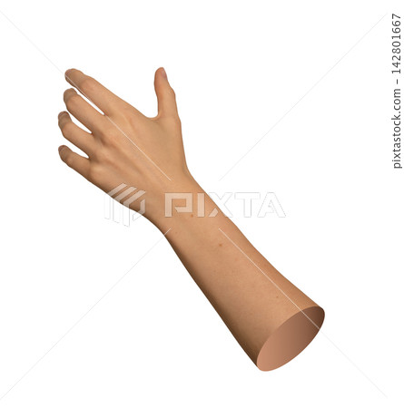 Caucasian arm raised angled with open palm ready to catch, hold or reach for unseen object. Natural Caucasian arm raised angled with open palm ready to catch, hold or reach for unseen object. Natural 142801667