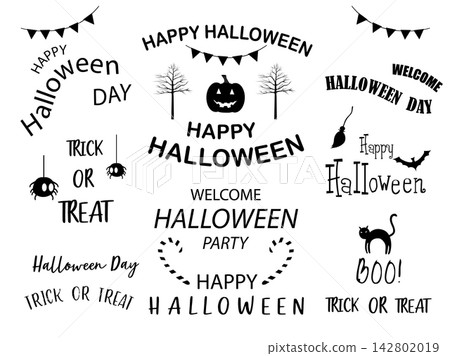 Happy Halloween silhouettes black and white collections.Halloween ghost silhouette bundle,Logo design elements white background, Eps 10 vector illustration. Happy Halloween silhouettes black and white collections.Halloween ghost silhouette bundle,Logo design elements white background, Eps 10 vector illustration. 142802019