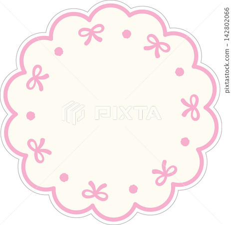 letter, postcard, memo, note, greeting, card of round frame with ribbon letter, postcard, memo, note, greeting, card of round frame with ribbon 142802066