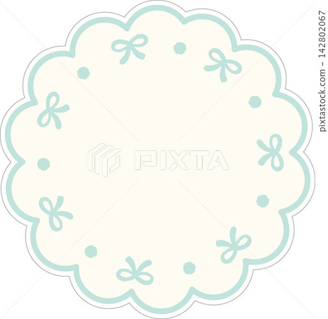 letter, postcard, memo, note, greeting, card of round frame with ribbon letter, postcard, memo, note, greeting, card of round frame with ribbon 142802067