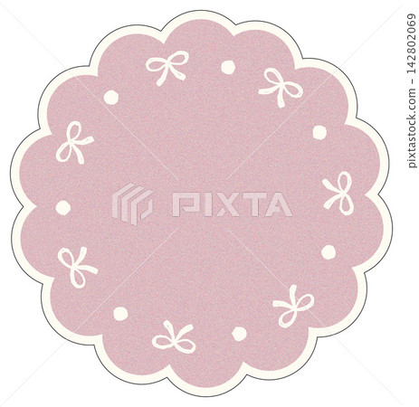 letter, postcard, memo, note, greeting, card of round frame with ribbon letter, postcard, memo, note, greeting, card of round frame with ribbon 142802069