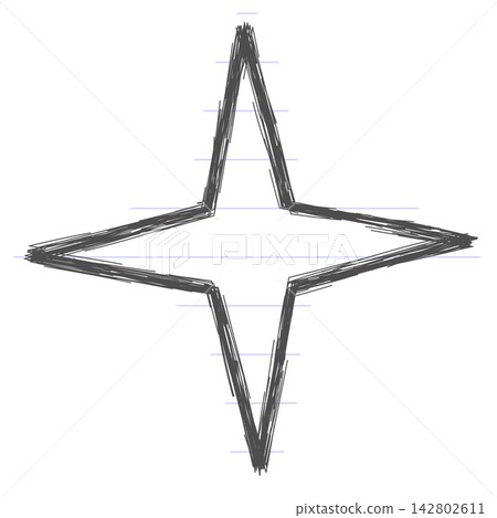 Flat style icon illustration of sketchy paper four point star spark doodle isolated on transparent background. Graphic design element clip art for shine accent decoration assets. Flat style icon illustration of sketchy paper four point star spark doodle isolated on transparent background. Graphic design element clip art for shine accent decoration assets. 142802611