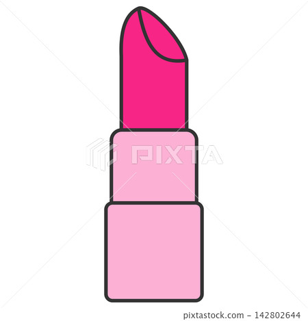 Flat style icon illustration of open pink lipstick cosmetic isolated on transparent background. Colorful graphic design element clip art for women makeup beauty assets. Flat style icon illustration of open pink lipstick cosmetic isolated on transparent background. Colorful graphic design element clip art for women makeup beauty assets. 142802644
