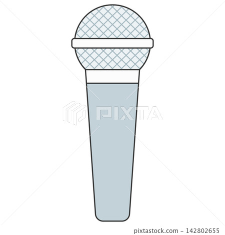 Flat style icon illustration of a silver microphone isolated on transparent background. Colorful graphic design element clip art for audio music concert assets. Flat style icon illustration of a silver microphone isolated on transparent background. Colorful graphic design element clip art for audio music concert assets. 142802655