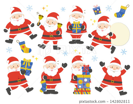 Cute Santa Claus illustration set 142802811