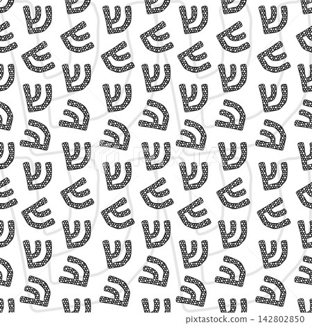 Hebrew letters Shin and Pe seamless pattern. Hebrew letters Shin and Pe seamless pattern. 142802850