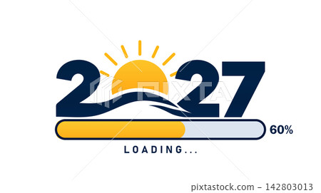 sunrise, ocean wave and 60 percent progress bar sunrise, ocean wave and 60 percent progress bar 142803013