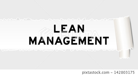 Ripped gray paper background that have word lean management under torn part Ripped gray paper background that have word lean management under torn part 142803175