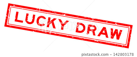 Grunge red lucky draw word square rubber seal stamp on white background Grunge red lucky draw word square rubber seal stamp on white background 142803178