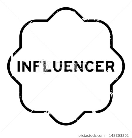 Grunge black influencer word square rubber seal stamp on white background Grunge black influencer word square rubber seal stamp on white background 142803201