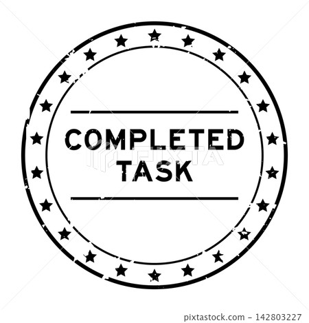 Grunge black completed task word round rubber seal stamp on white background Grunge black completed task word round rubber seal stamp on white background 142803227