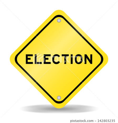 Yellow color transportation sign with word election on white background Yellow color transportation sign with word election on white background 142803235