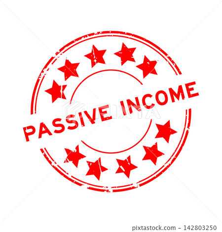 Grunge red passive income word with star icon round rubber seal stamp on white background Grunge red passive income word with star icon round rubber seal stamp on white background 142803250
