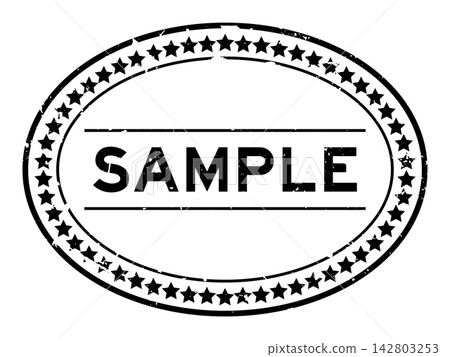 Grunge black sample word oval rubber seal stamp on white background Grunge black sample word oval rubber seal stamp on white background 142803253